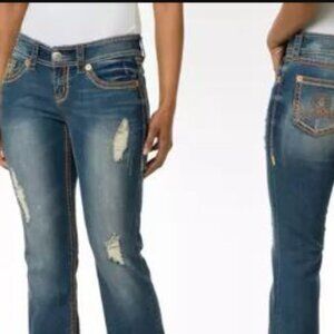 Seven7  Vintage Heavy stitch Skinny distressed jean - Size 31